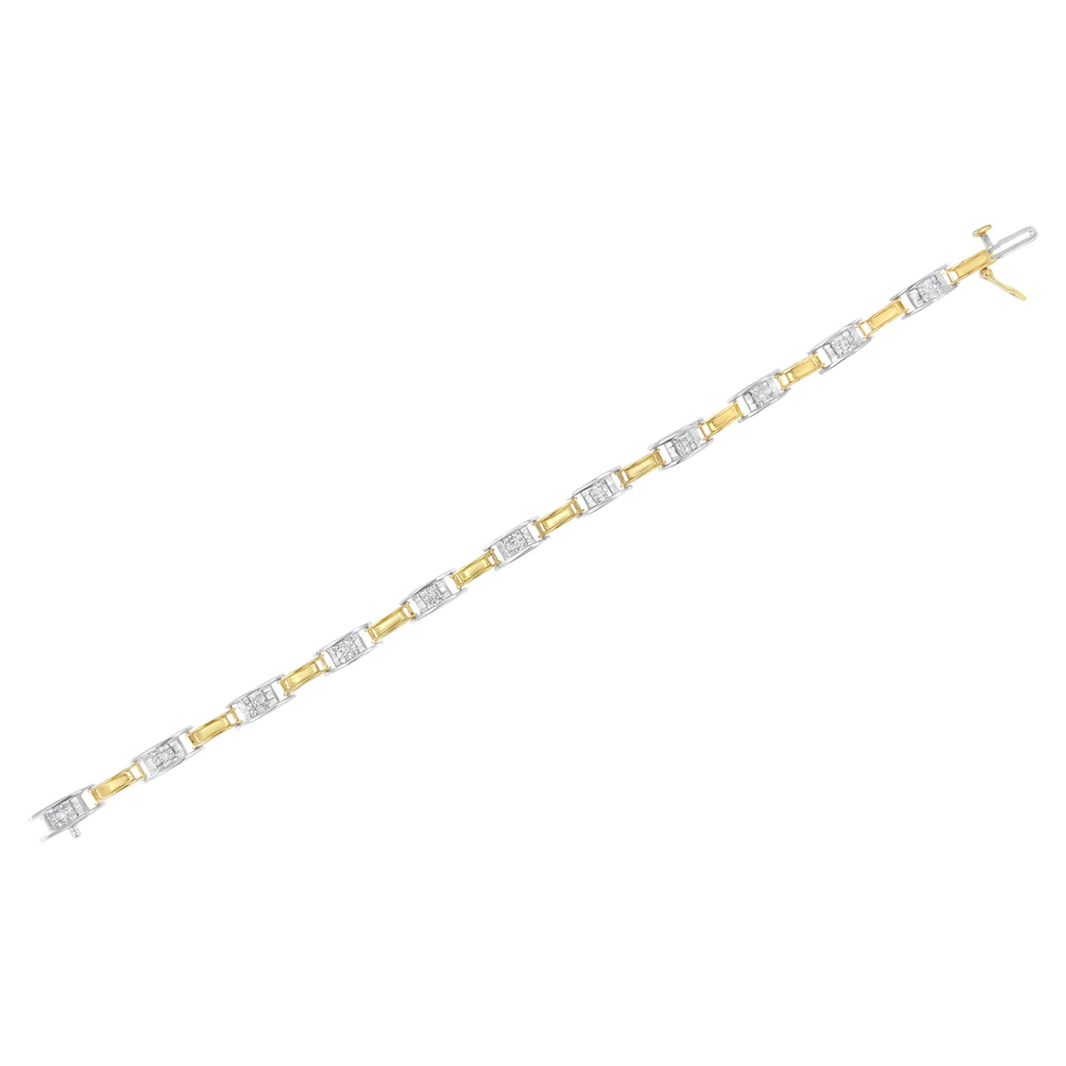 14K Two-Tone Gold 1.00 Cttw Princess-Cut Diamond Chain Link 7