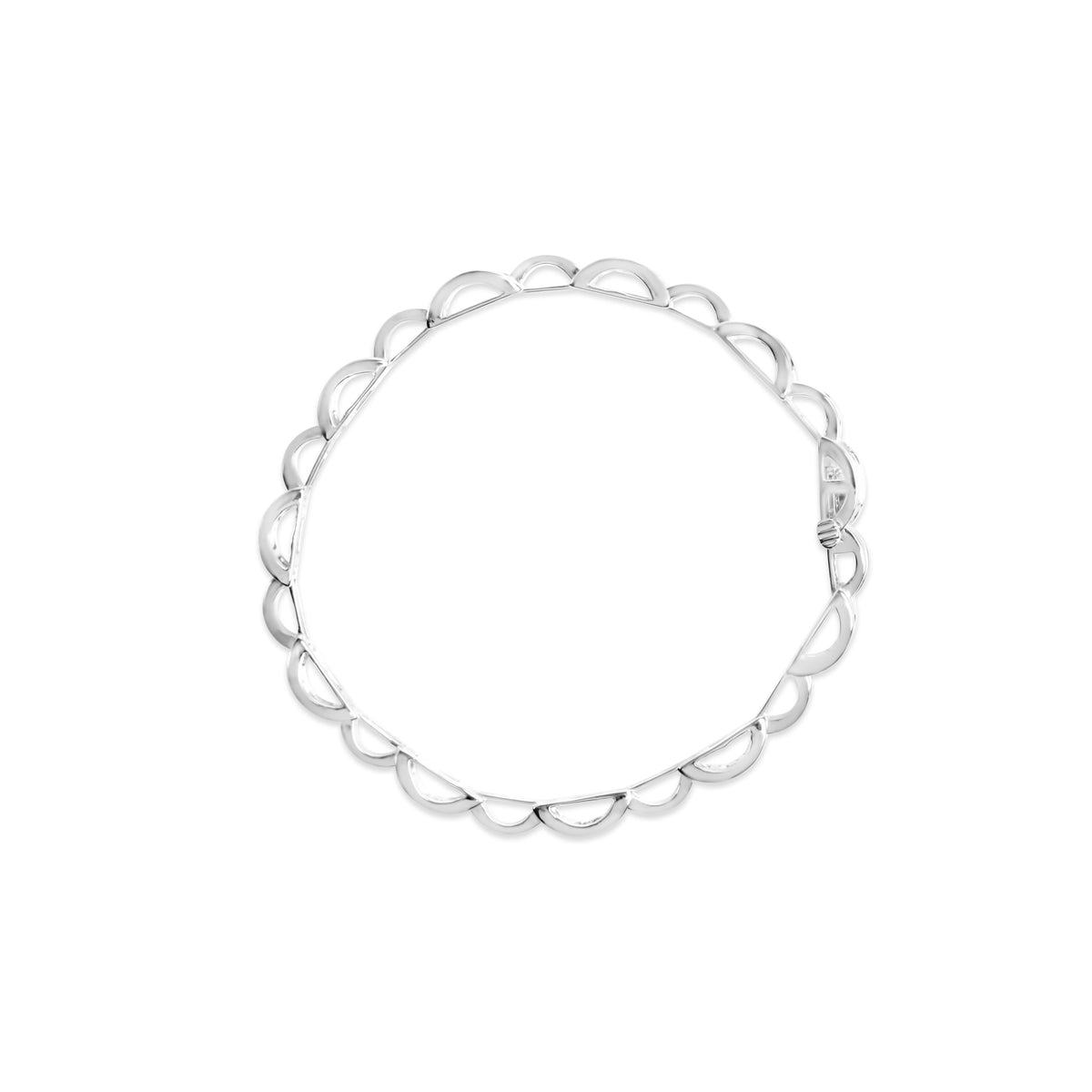 14K White Gold 1.0 Cttw Invisible Set Princess Diamond Alternating Link Tennis Bracelet (I-J Color, I1-I2 Clarity) - 7.25