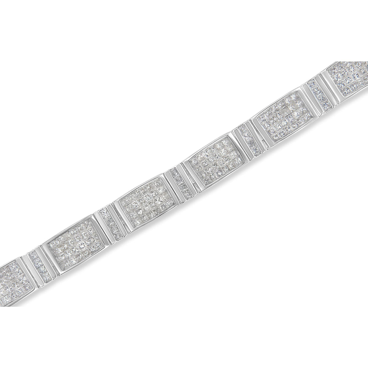 14K White Gold 7.0 Cttw Princess Cut Diamond 7
