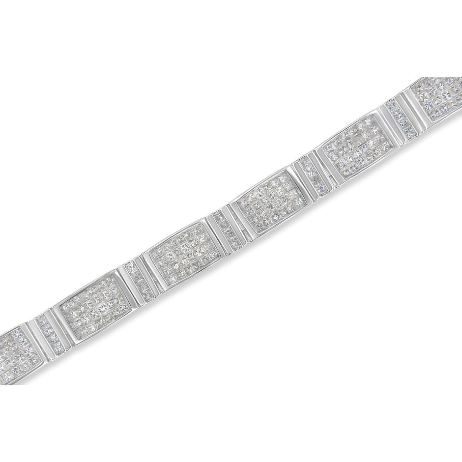 14K White Gold 7.0 Cttw Princess Cut Diamond 7