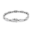 14K White Gold 2.0 Cttw Princess and Round Diamond Bar and Link Bracelet (I-J Color, I1-I2 Clarity) - 7.25