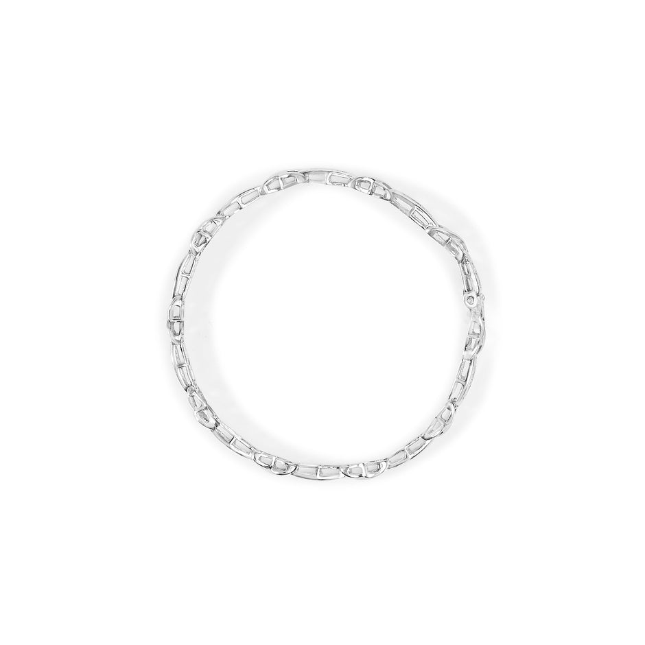 14K White Gold 1.0 Cttw Invisible-Set Princess Diamond Tennis Bracelet (H-I Color, SI1-SI2 Clarity) - 7