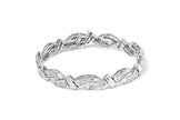 14K White Gold 4.0 Cttw Invisble Set Princess-Cut Diamond Wave Style Link Bracelet (H-I Color, SI2-I1 Clarity) - 7