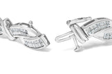 14K White Gold 4.0 Cttw Invisble Set Princess-Cut Diamond Wave Style Link Bracelet (H-I Color, SI2-I1 Clarity) - 7