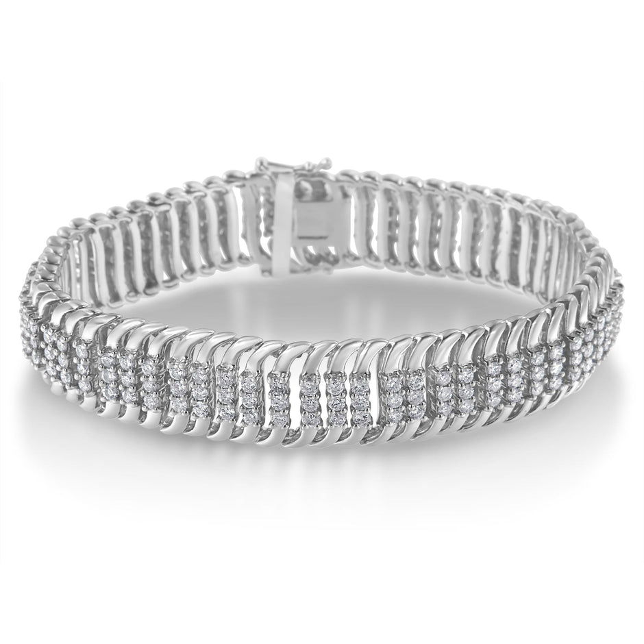 14K White Gold 5.0 Cttw Round Brilliant Cut Diamond 7