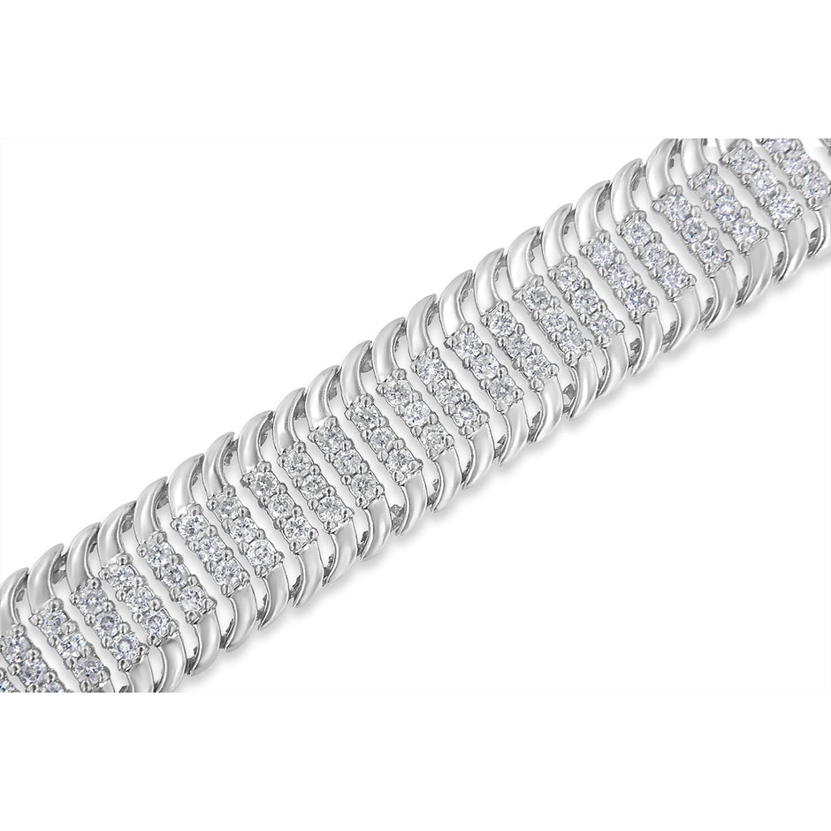 14K White Gold 5.0 Cttw Round Brilliant Cut Diamond 7