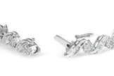 14K White Gold 2.00 Cttw Diamond Cluster and Spiral Link Bracelet (I-J Color, I1-I2 Clarity) - 7