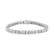 14K White Gold 4 3/8 Cttw Alternating Invisible Set Princess and Baguette Diamond Tennis Bracelet (G-H Color, VS1-VS2 Clarity) - Size 7