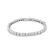 14K White Gold 4 3/8 Cttw Alternating Invisible Set Princess and Baguette Diamond Tennis Bracelet (G-H Color, VS1-VS2 Clarity) - Size 7