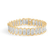 10k Yellow Gold 5.00 Cttw Diamond Oval Banded Link Bracelet (I-J Color, I1-I2 Clarity) - 7