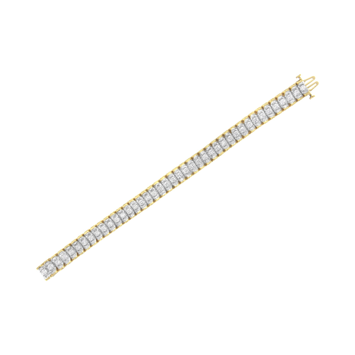 14K Yellow and White Gold 5.0 Cttw Round & Baguette Cut Diamond 7