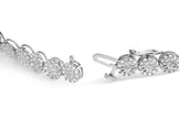 14K White Gold 2.00 Cttw Diamond Halo Link Tennis Bracelet (H-I Color, I1-I2 Clarity) - 7