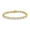 10K Yellow Gold 4.0 Cttw Alternating Baguette & Round Cut Diamond Bezel- & Prong-Set 7