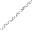 .925 Sterling Silver 1/3 Cttw Round-Cut Diamond Double Heart Infinity Link 7.25