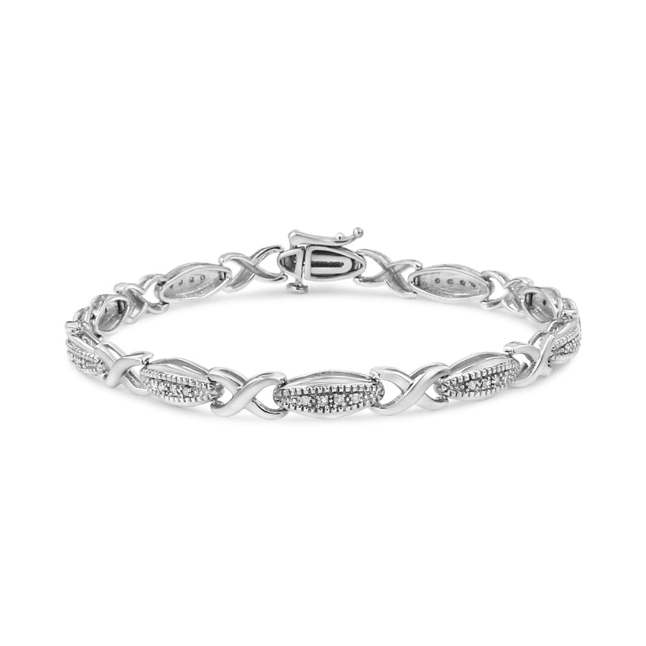 .925 Sterling Silver 1/5 Cttw Round-Cut Diamond 