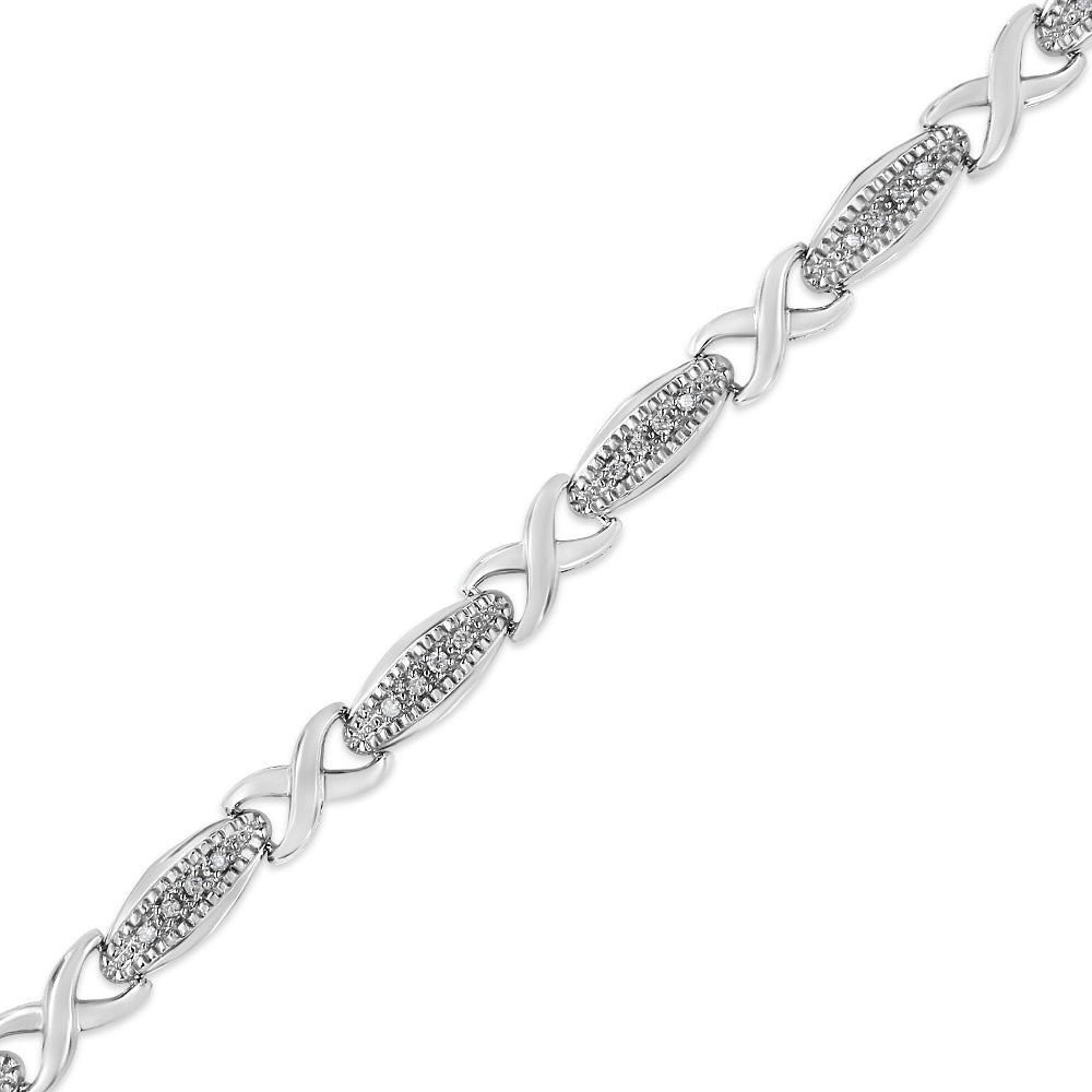 .925 Sterling Silver 1/5 Cttw Round-Cut Diamond 