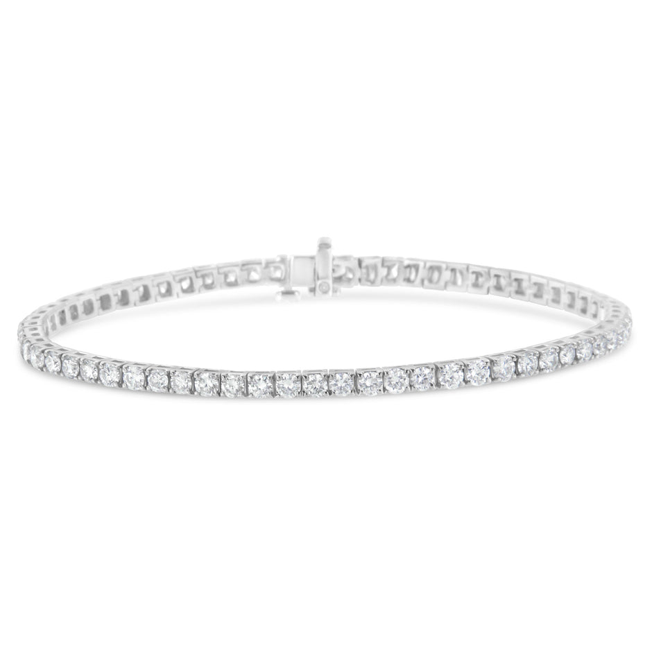 IGI Certified 5.0 Cttw Cut Diamond 14K White Gold Classic 7â€ Tennis Bracelet (H-I Color, I1-I2 Clarity)