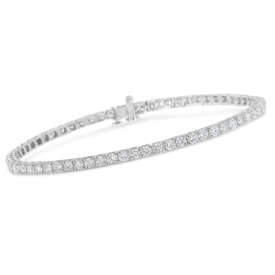 IGI Certified 5.0 Cttw Cut Diamond 14K White Gold Classic 7â€ Tennis Bracelet (H-I Color, I1-I2 Clarity)