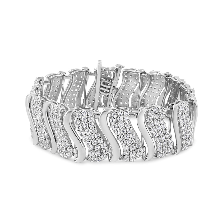 14K Yellow Gold 15.0 Cttw Diamond Chevron Wave 7.25