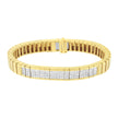 14K Yellow Gold 3 5/8 cttw Invisible Set Princess-Cut Diamond ID Tennis Bracelet (I-J Color, SI1-SI2 Clarity) - Size 7