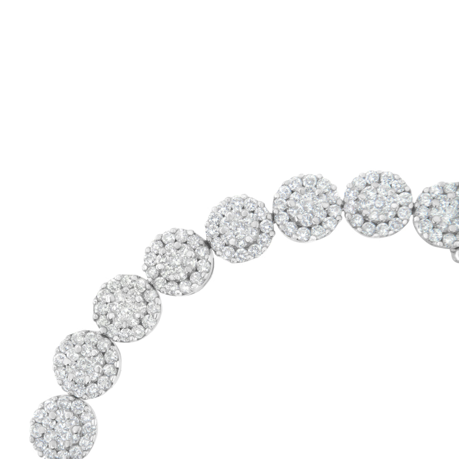 14K White Gold 3-3/4 Cttw Round-Brilliant Cut Diamond 7-1/4