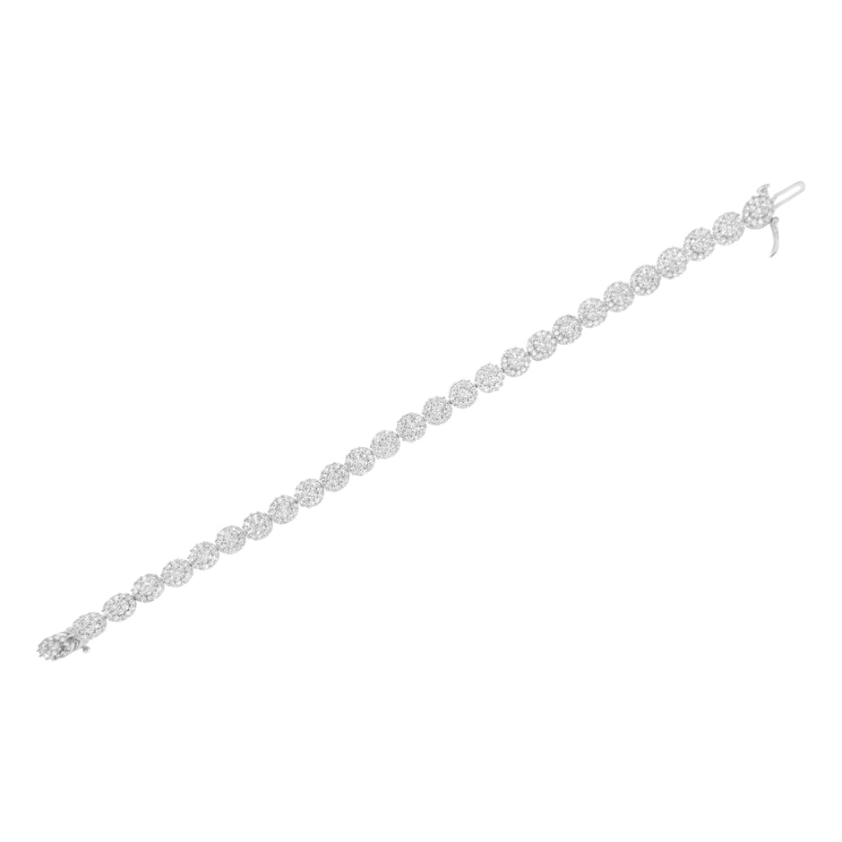 14K White Gold 3-3/4 Cttw Round-Brilliant Cut Diamond 7-1/4