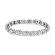 14K White Gold 6-1/3 Cttw Round Brilliant-Cut Diamond Round Cluster & X-Link 7