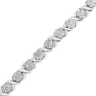 14K White Gold 6-1/3 Cttw Round Brilliant-Cut Diamond Round Cluster & X-Link 7