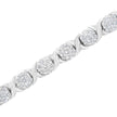 14K White Gold 4 7/8 Cttw Round Brilliant-Cut Diamond Round Cluster & X-Link 7