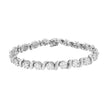 14K White Gold 5 1/4 cttw Diamond S-Link Floral Cluster Tennis Bracelet (I-J Clarity, SI2-I1 Color) - Size 7