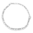 14K White Gold Princess-Cut white and Blue Diamond 3.00 cttw Fashion Link Bracelet (H-I Color, SI1-SI2 Clarity)