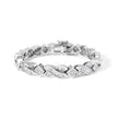 14K White Gold 8 1/5 Cttw Diamond Geometric Twisted Link Bracelet