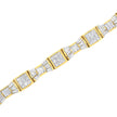 14K Yellow Gold 9.0 Cttw Diamond Alternating Bow and Box Link Bracelet (G-H Color, VS1-VS2 Clarity)- 7