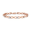 10K Rose Gold 1/2 cttw Diamond Cluster and Infinity Weave Link Bracelet (H-I Color, I2-I3 Clarity) - Size 7