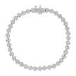 .925 Sterling Silver 1.0 Cttw Miracle Set Diamond Heart-Link 7