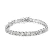 .925 Sterling Silver 2.0 Cttw Diamond Fan-Shaped Fancy Chevron Link Tennis Bracelet (I-J Color, I3 Clarity) - 7
