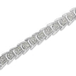 10k White Gold 2 cttw Diamond Fan-Shaped Link Tennis Bracelet (I-J Clarity, I3 Color) - Size 7.25