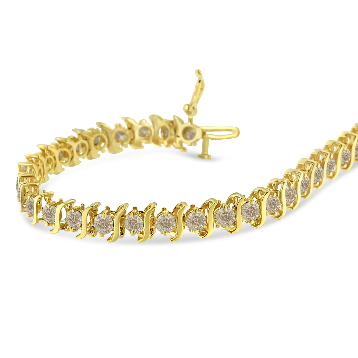 10K Yellow Gold Plated .925 Sterling Silver 7.0 cttw 2-Prong Set Round Brilliant Cut Diamond 