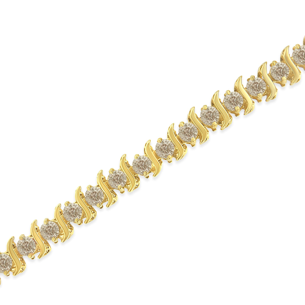 10K Yellow Gold Plated .925 Sterling Silver 7.0 cttw 2-Prong Set Round Brilliant Cut Diamond 