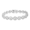 .925 Sterling Silver 1.0 Cttw Diamond Nested Circle Miracle Set Open Wheel 7