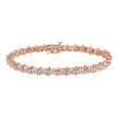 Two-Tone 10K Yellow Gold over .925 Sterling Silver 1.0 Cttw Diamond S-Curve Link Miracle-Set Tennis Bracelet (I-J Color, I3 Clarity) - 7