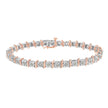 Two-Tone 10K Yellow Gold over .925 Sterling Silver 1.0 Cttw Diamond S-Curve Link Miracle-Set Tennis Bracelet (I-J Color, I3 Clarity) - 7