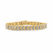 .925 Sterling Silver 1/6 Cttw Round-Cut Diamond Chevron Wave 7.25