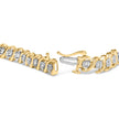 14K Yellow Gold Plated .925 Sterling Silver 1/2 Cttw Round Miracle-Set Diamond S-Curve Tennis Bracelet (I-J Color, I3 Clarity) - 7