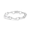 10K White Gold 2.0 Cttw Diamond Heart Link Bracelet