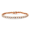 14K Rose Gold Plated .925 Sterling Silver 1/4 Cttw Diamond Round Miracle Plate and 