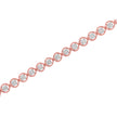 14K Rose Gold Over .925 Sterling Silver 1/4 Cttw Diamond 7