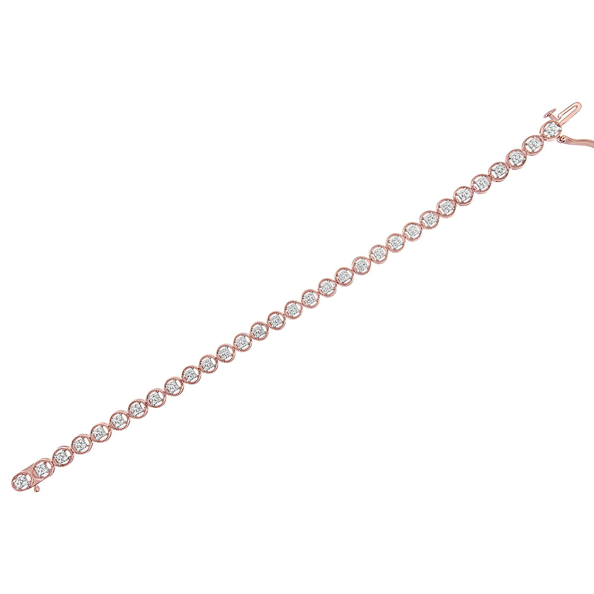 14K Rose Gold Over .925 Sterling Silver 1/4 Cttw Diamond 7
