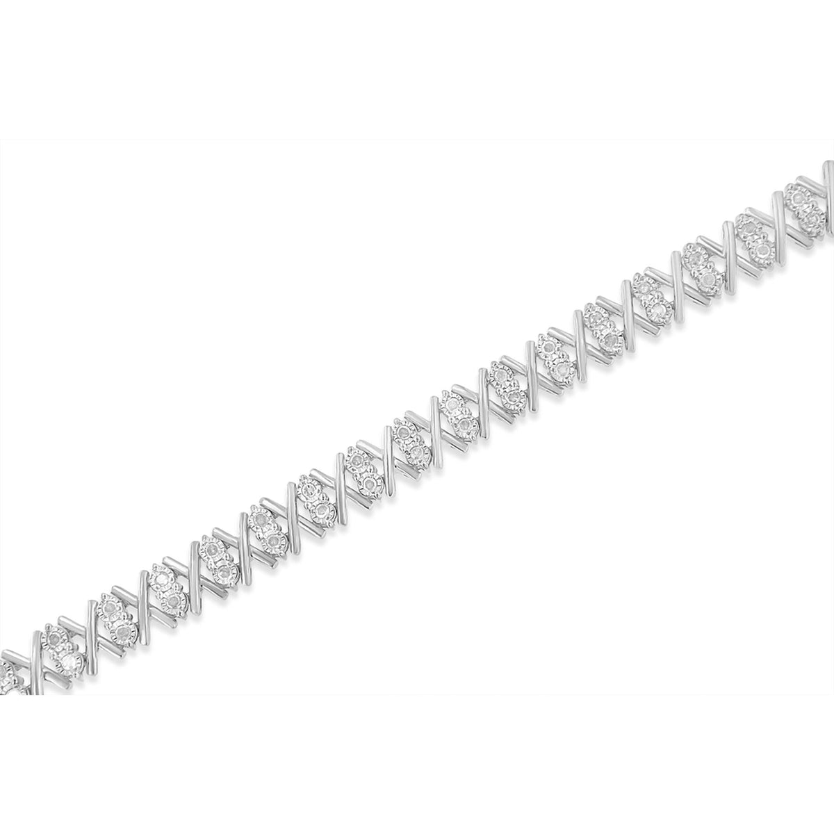 .925 Sterling Silver 1.0 Cttw Diamond Miracle-Set X-Link 7