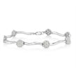 .925 Sterling Silver 1.0 cttw Miracle-Set Diamond 7 Stone Floral Cluster Link Bracelet (I-J Color, I3 Clarity) -7